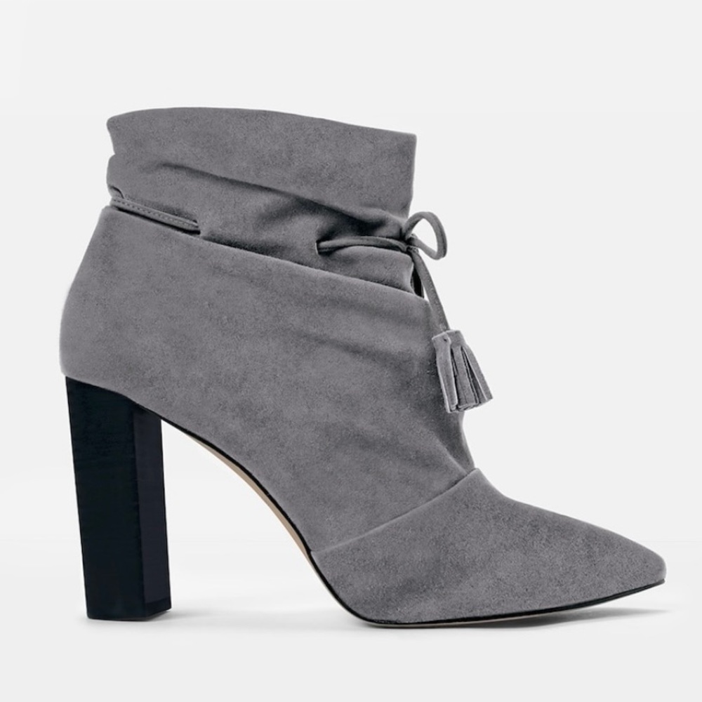 WHBM Suede Booties with Tassels